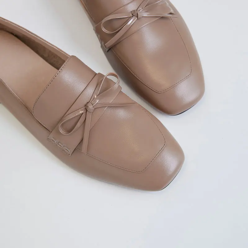 

Genuine Leather Shoes Summer Low Heels Pumps Women Female Fashion Dress Shoes Woman Heel
