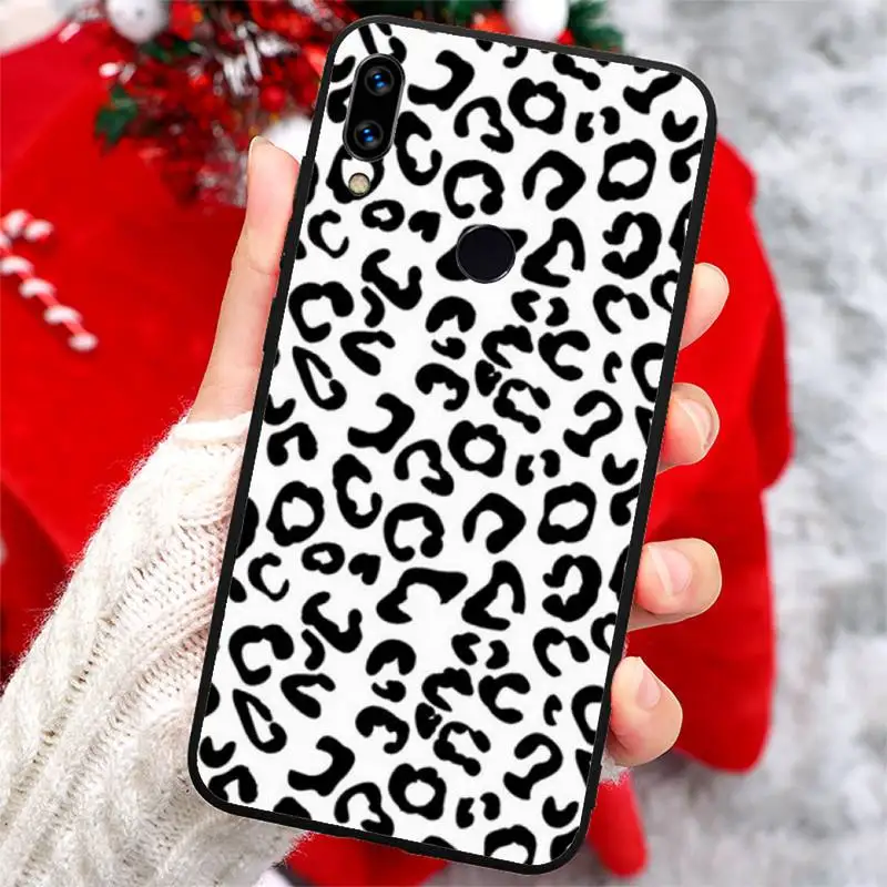 

Black and white checked cattle Phone Case For Xiaomi Redmi Note 4 4x 5 6 7 8 pro S2 PLUS 6A PRO
