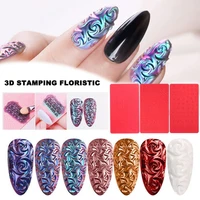 50 hot sale embossed patterns nail carving mold 3d silicone relief decorating manicure tool art stamp for female