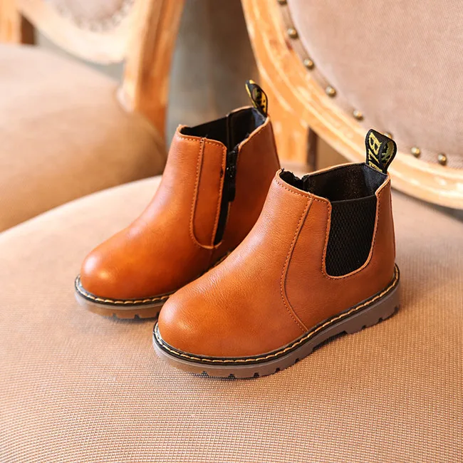 

England Style Kids Shoes Boys Girls Boots Autumn Winter Fashion Vintage Shoes Children Martin Short Ankle Boots ботинки детские