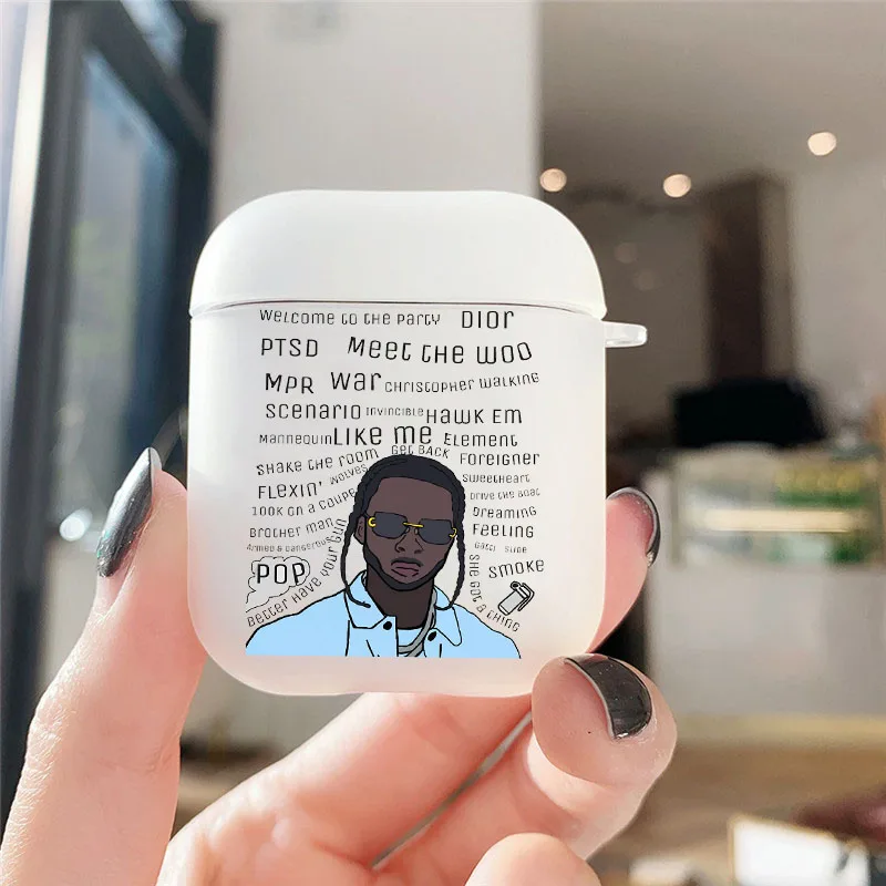 Раппер Поп Смоук DIY Роскошный Белый Матовый Мягкий Чехол Для Наушников Apple AirPods Аксессуары AirPods pro on.