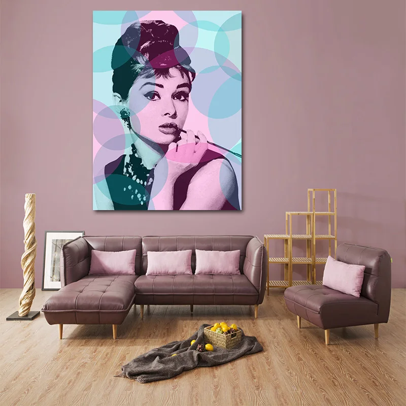 

Classic Audrey Hepburn Potrait Make Up Modern Poster Prints Canvas Painting Wall Art Modular Wall Picture For Bedroom Home Decor