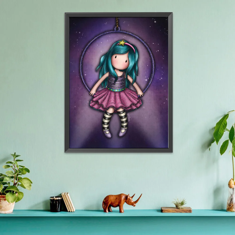 

Gores Doll 5D Diamond Painting Cartoon Girl Picture Full Square/Round Diamond Embroidery Cross Stitch Gift Kits Home Decor