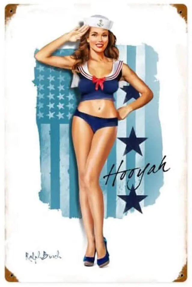 

Losea Navy Girl металлический винтажный жестяной знак Настенный декор
