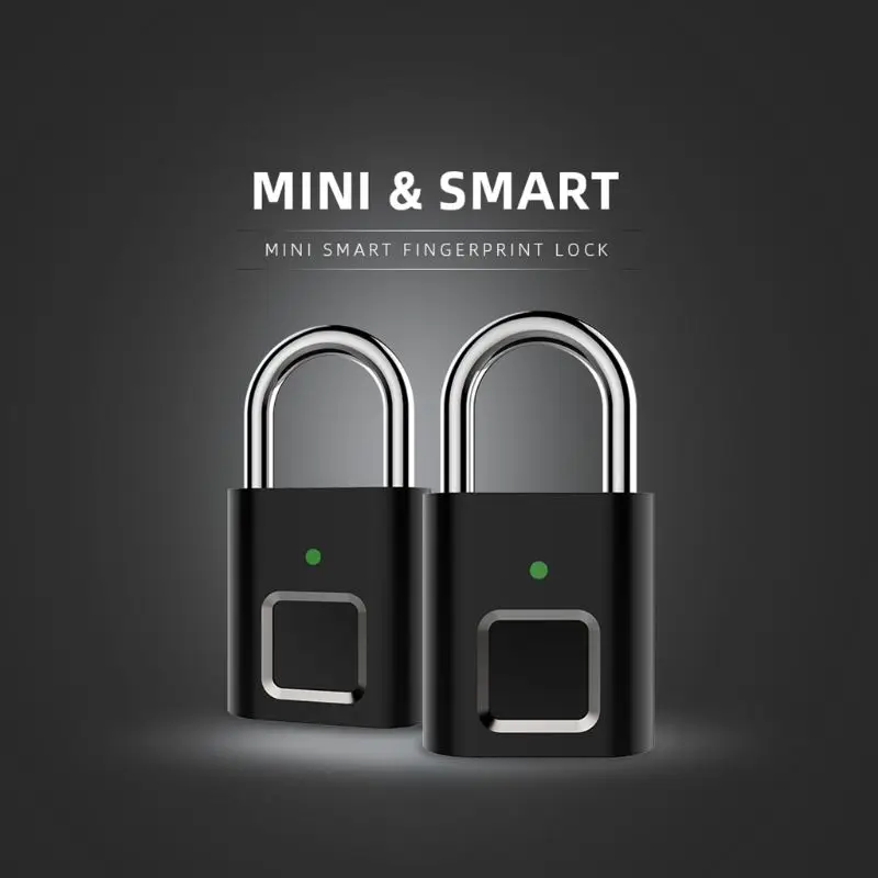 Smart Biometric Thumbprint Door Padlocks Rechargeable Lock Fingerprint Padlock USB Keyless Quick Unlock |