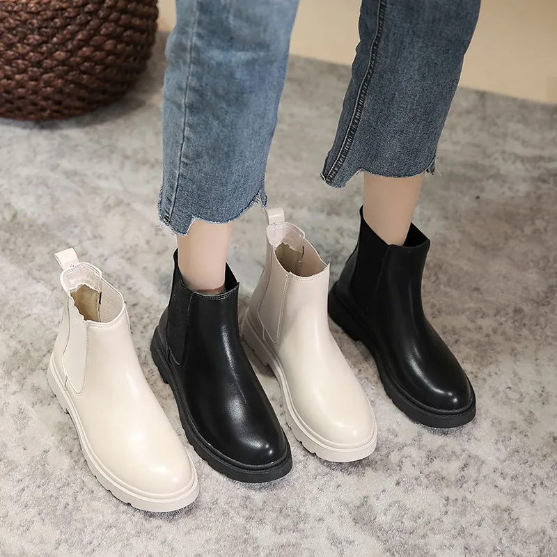 

2021 New Arrival Adult Cn(origin) Boots Sondr Pu Mid-calf Slip-on Modern Boots Round Toe Med (3cm-5cm) Square Heel Winter Pu Sol