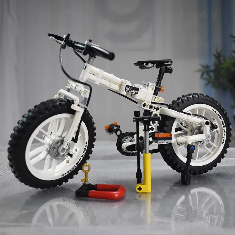 

242pcs Technical DIY MOC Folding bicycle Model Building Block City Creatoring education Bricks Toys For Children Birthday Gift
