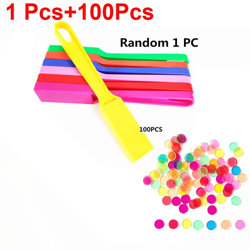 

Montessori magnetic stick game, learning toys, transparent color counting chip with metal ring