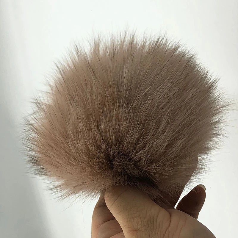 15cm 15 см натуральный животный Hairball Hat помпон ручной работы DIY действительно енот большой волос шар шляпа помпон с пряжкой - Цвет: 15cm