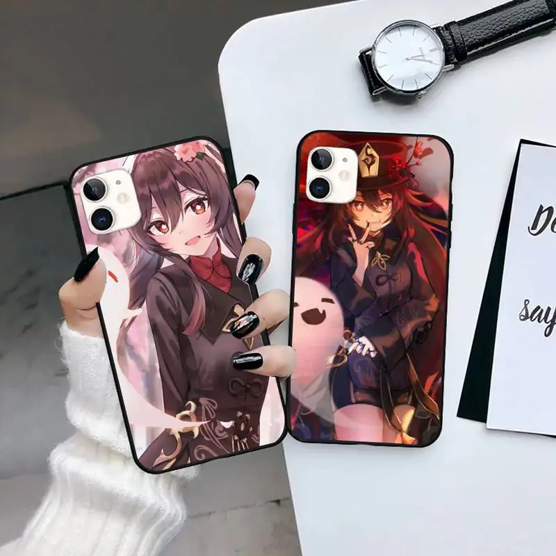 

Genshin impact Hu Tao Phone Case for iPhone 13 7 8 11 12 X XS XR Pro max Samsung A S 9 71 10 plus mini mobile bags coque