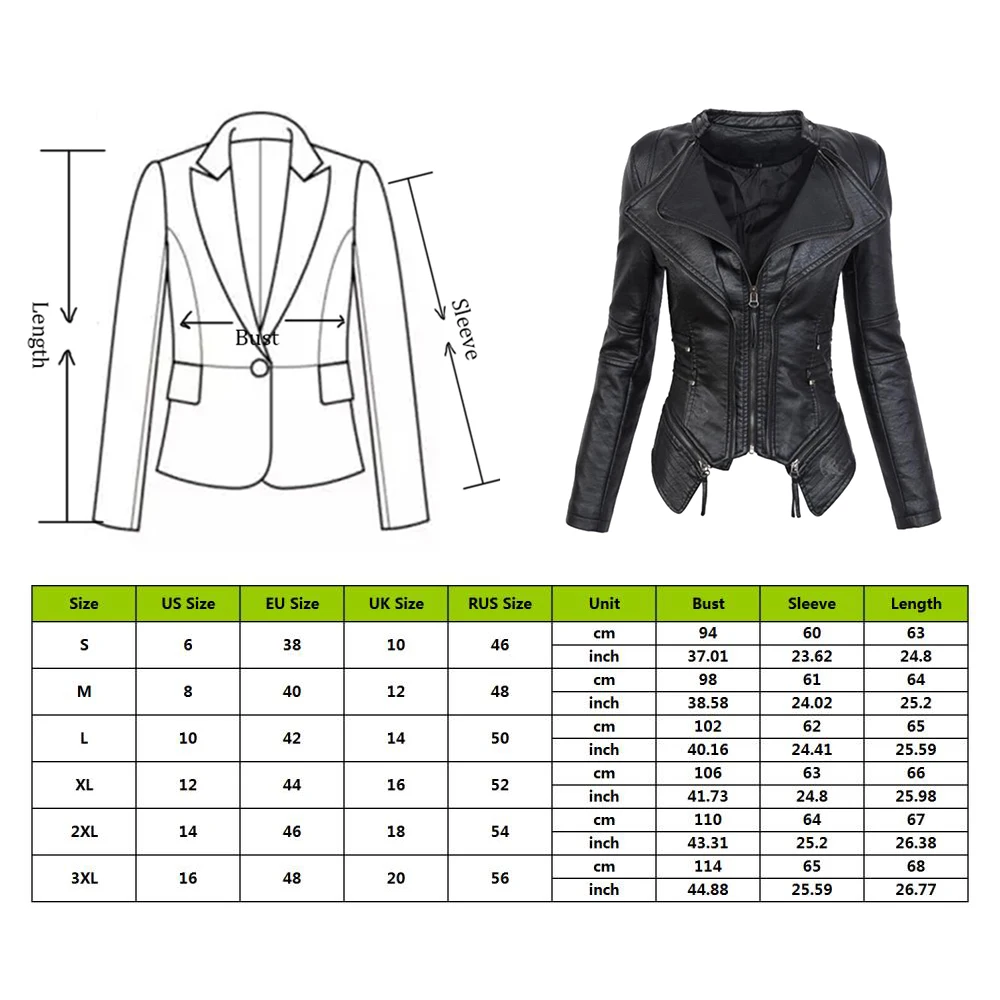 

Faux Leather PU Jacket Women Winter Autumn Fashion Motorcycle Jacket Black Faux Leather Coats Outerwear Female Slim Coat