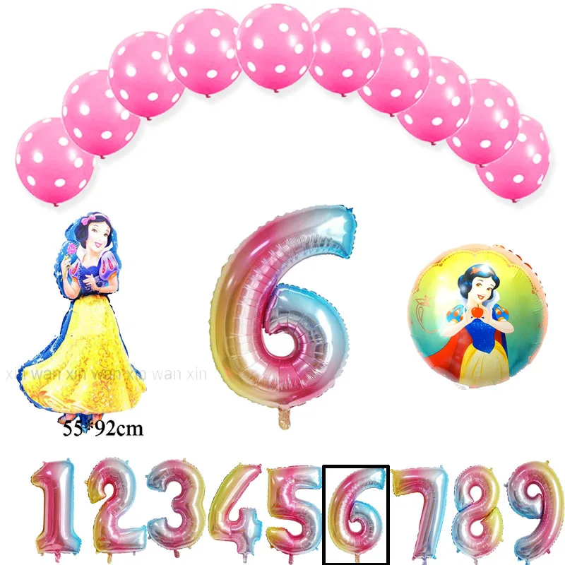 princess Rapunzel birthday balloons include 10pcs latex globos 1pc unmber 2pc rapunzel foil balloons for princess party balloons