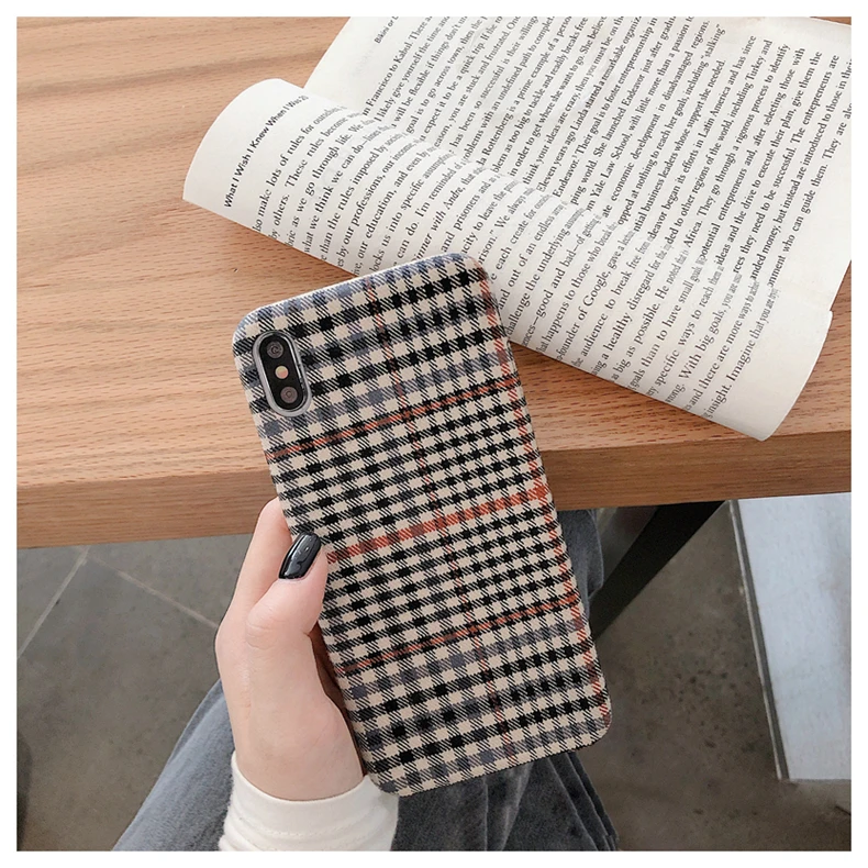 Gimfun Simple Retro Plaid Plush Case for Huawei Honor 9 10 Fabric Hard Plastic Mate Pro P20 P30 Nova3 Back Cover | Мобильные