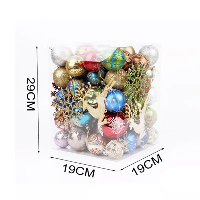 60-70ct Assorted Christmas Balls Ornament for Xmas Trees Parties, Holiday Decor