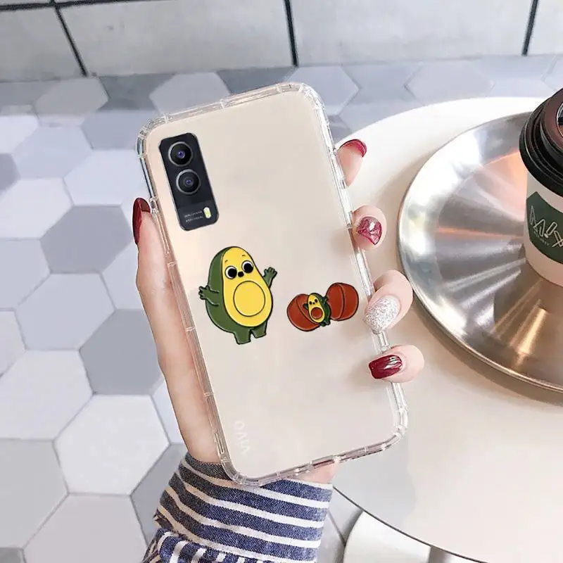 

Cute cartoon aguacate Fitness fruit Phone Case Transparent For vivo iqoo 93 9 97 7 3 6 5 1 11 81 85 73 75 71 v y z s x pro