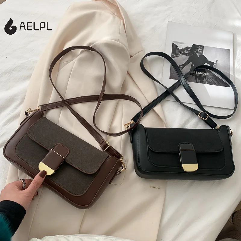 

Brand Originality Design Handheld Bag Fashion Frosted Crossbody Small Square Bag Contrast Color Broadband Shoulder Bags for Wome