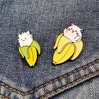 cute unique items enamel pins banana animal brooches lapel pins backpack clothes metal badge jewelry gift for kidsfriends