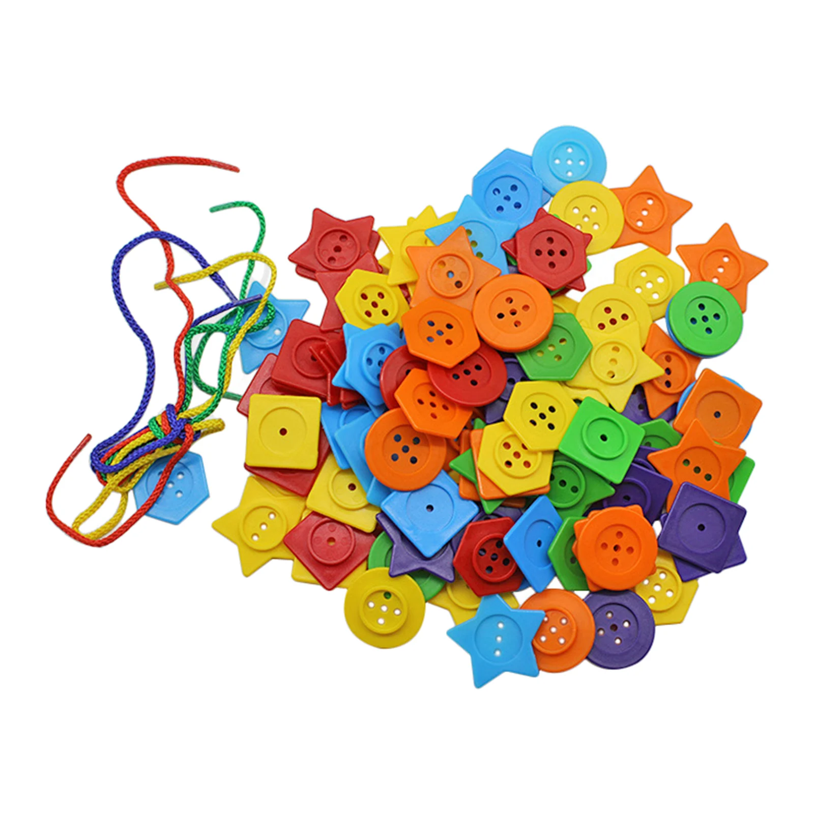 

Children Threading Buttons Educational Toy DIY Craft Geometric for Toddlers
