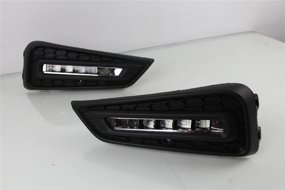 CSGJMY 1 пара Дневной светильник LED дневные ходовые огни 12В для Honda City 2015 2016 2017 с