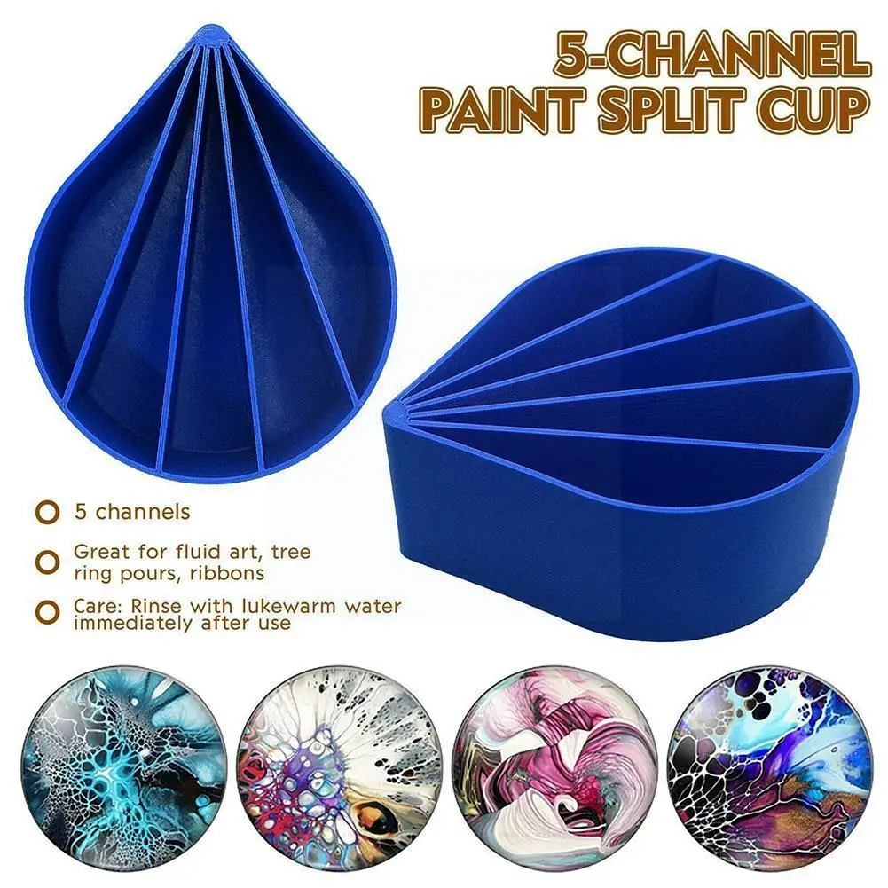 

Plastic Oil Painting Splitting Tools Drawing Pigment pour Split Paint 5 Splitter Acrylic Channels Cup B1K1