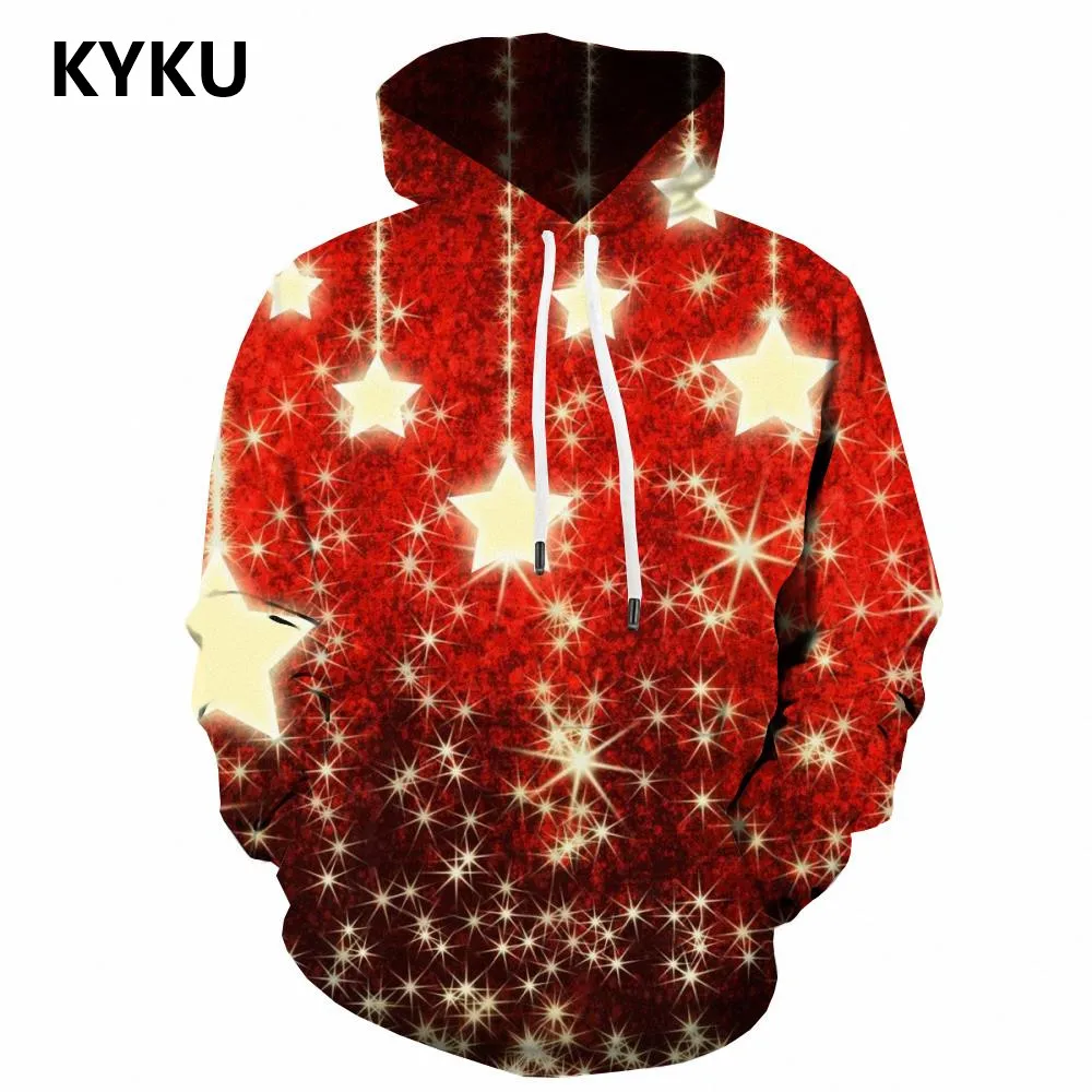

3d Hoodies Christmas Hoodie Men New Year Sweatshirt Printed Red 3d Printed Star Hoodie Print Long Sleeve Streetwear Pullover New