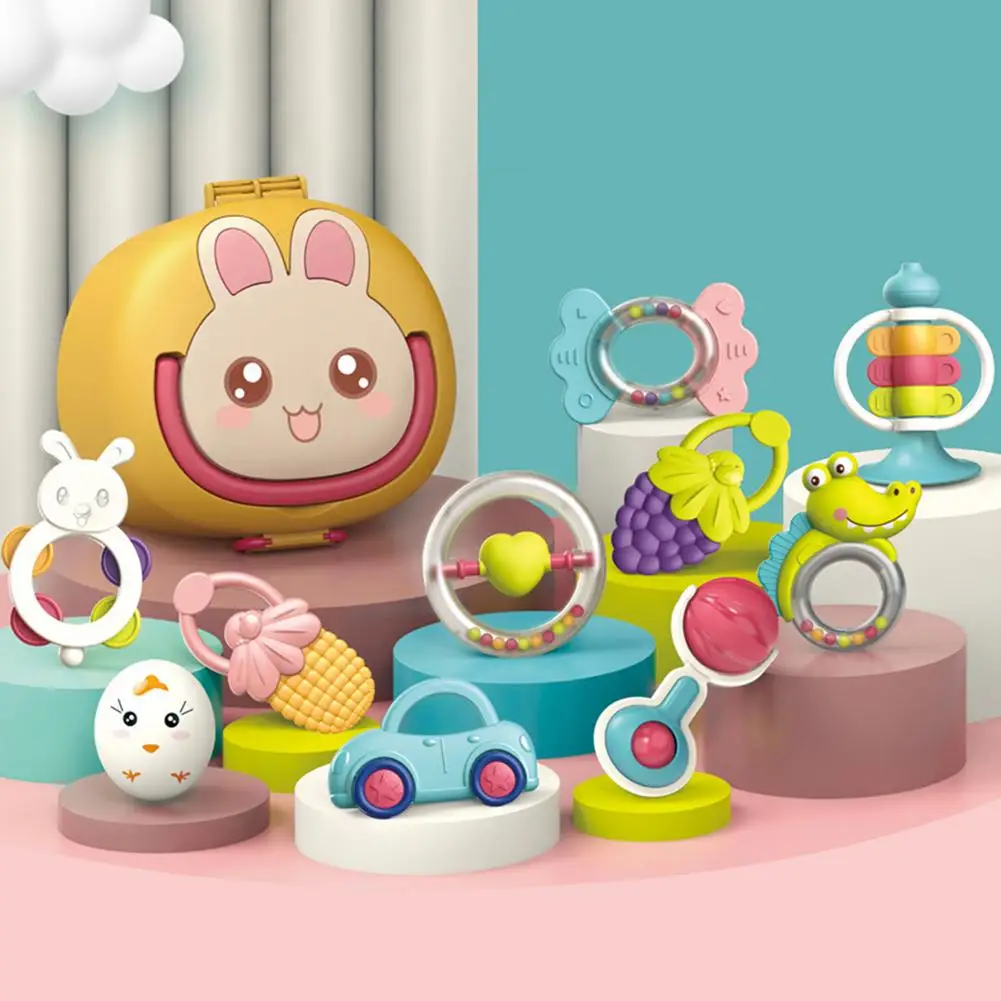 

Baby Rattle Teething Toys Infant Shaker With Storage Box Ring Baby Rattles Play Gym Montessori Stroller Toy Educational