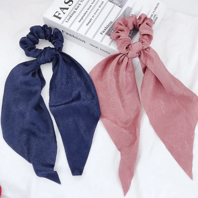 Одноцветные винтажные резинки для волос модные ленты девочек трикотажные