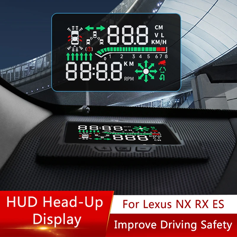 TAJIAN HUD Head Up Display Speed Projector Speedometer Gear Guide Battery Display For Lexus ES 200 250 NX 200 300 RX 300 200T