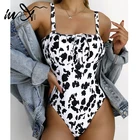 Слитный купальник с принтом In-X, сексуальные женские купальные костюмы, купальник с высоким вырезом, комплект бикини, женские костюмы для ванной, mujer 2022