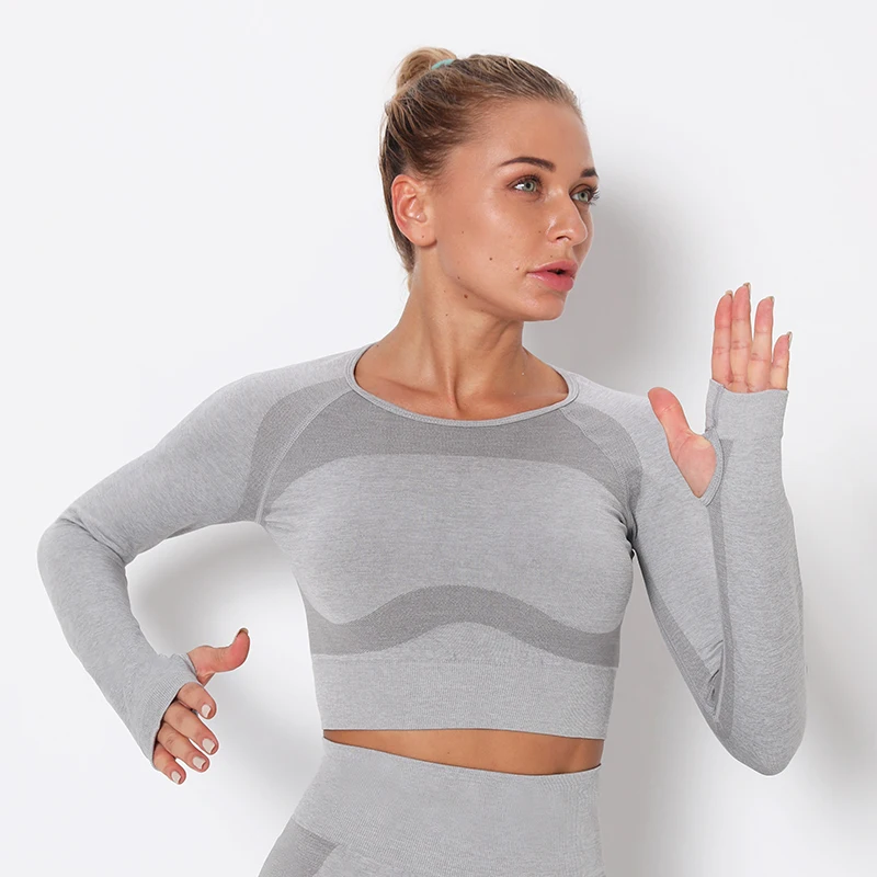 

Sexy Backless Yoga Shirts Long Sleeve Sports Shirts Fitness Gym Yoga Tops Crop Running Sports Tops Gym Shirts With Hole Thumbs