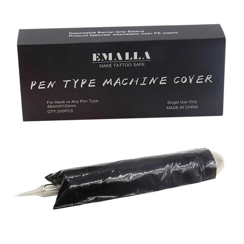 EMALLA 200 шт./Корд. Ручка для татуировки чехлы одноразовых тату машинок ручки ручек