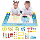 Коврик для рисования водой на тему морских обитателей, 3 ручки и штамп, 2020x80 см, волшебные каракули, коврик для раскрашивания, развивающие игрушки, 120