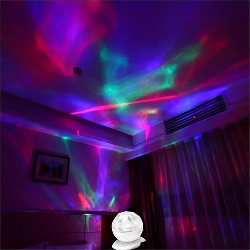 Night Light Ocean Wave Aurora Sky Speaker Projector Baby Kids Sleep Romantic Led Starry Star Master Changeable Lamp US Plug | Электроника