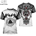 Футболка мужская с 3D-принтом символа викинга-ворона, модная рубашка в стиле Харадзюку с коротким рукавом, Повседневная Уличная футболка унисекс, топы