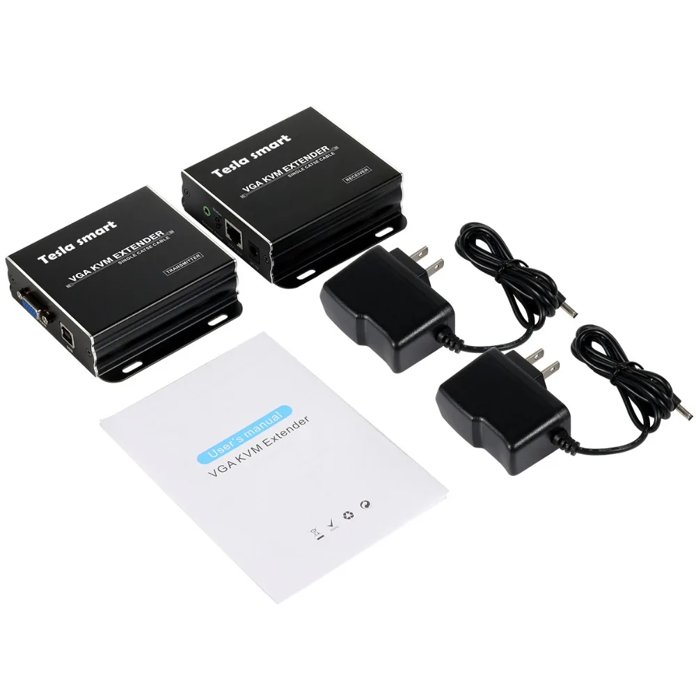 Tesla smart KVM удлинитель 1080 P 60Hz VGA через CAT5 через UTP FTP до 984ft длинный диапазон(1 удлинитель TX+ 1 удлинитель RX