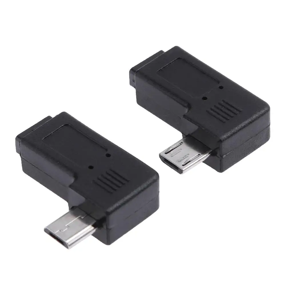 2 шт./лот 90 градусов USB левый и правый угловой Micro 5pin Женский переходник для