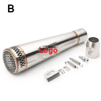 B Мотоцикл выхлопной Akrapovic GP глушитель Escape Moto Echappement выхлопная труба модифицированная для FZ6 CBR250 ninja400/250 gsxr600 MT09 07 - Цвет: B
