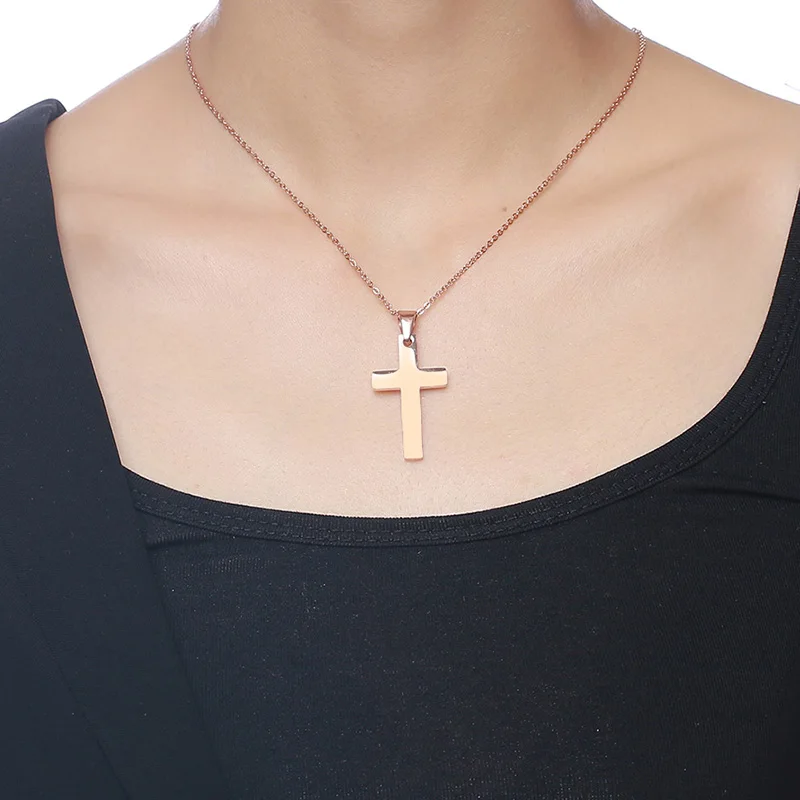 Женское Ожерелье с кулоном крестом из нержавеющей стали|Индивидуальные