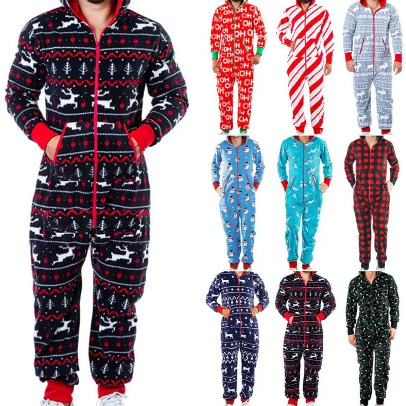 

Mens Winter Soft Fleece Warm Hooded Jumpsuit Zip Up Casual Pyjamas Loungewear UK