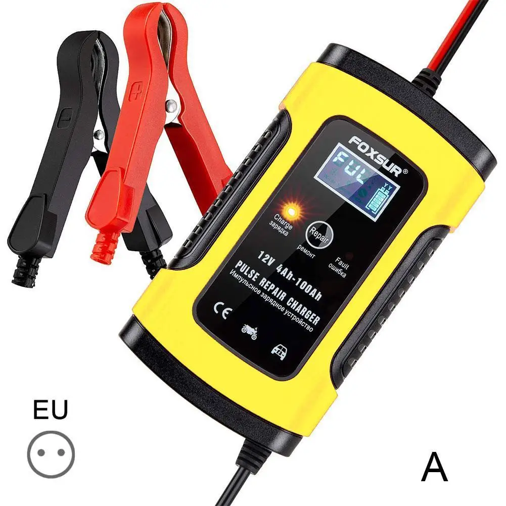 

Полностью автоматическое зарядное устройство для автомобильного аккумулятора 12 в 6 А 110 В до 220 В ЖК-дисплей Автомобильный мотоцикл для авто...