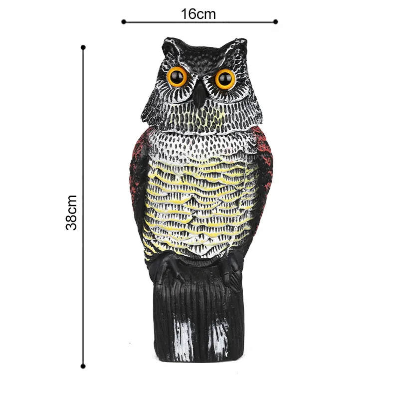 Реалистичная вращающаяся голова для птиц приманка совы защитный страшник с