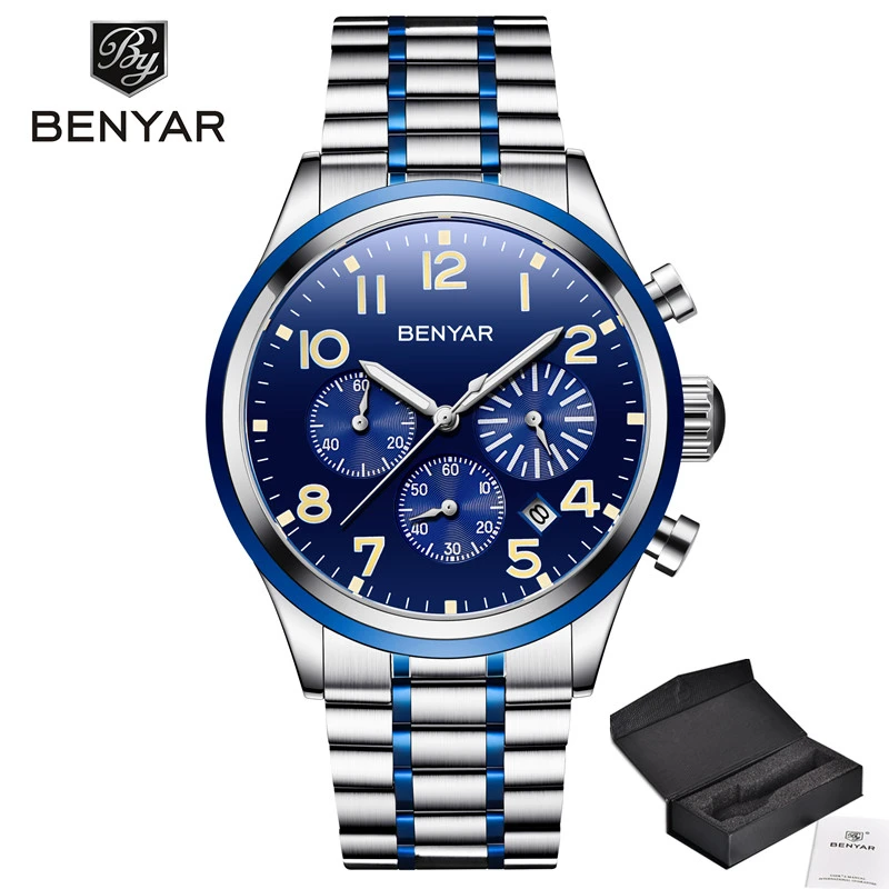 Benyar, мужские часы, военные, мужские часы, Топ бренд, роскошные часы, мужские спортивные наручные часы, мужские кварцевые часы, relogio masculino
