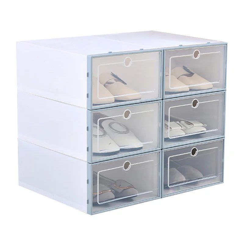 

1 PC Thickened Flip Shoes Transparent Drawer Case Plastic Shoe Boxes Stackable Box storage box shoe storage organizer FPing