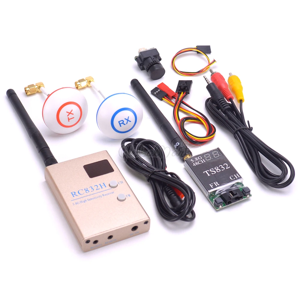 FPV 5 8G 600mW 48CH беспроводной AV Передатчик Приемник TS832 + RC832 RC832H Tx Rx Set / 1000TVL 2 8 мм камера