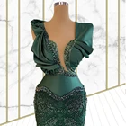 Женские Зеленые вечерние платья, Длинная женская одежда для вечеринки, официальное событие в Дубае с арабской женой