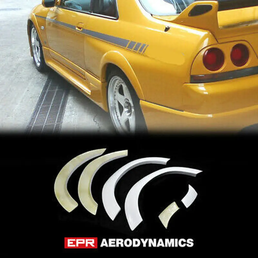 

Car Exterior accessories Body kits For Nissan R33 Skyline GTS 400R Style FRP Fiber Black or White Unpainted Wheel Arches (6pcs)
