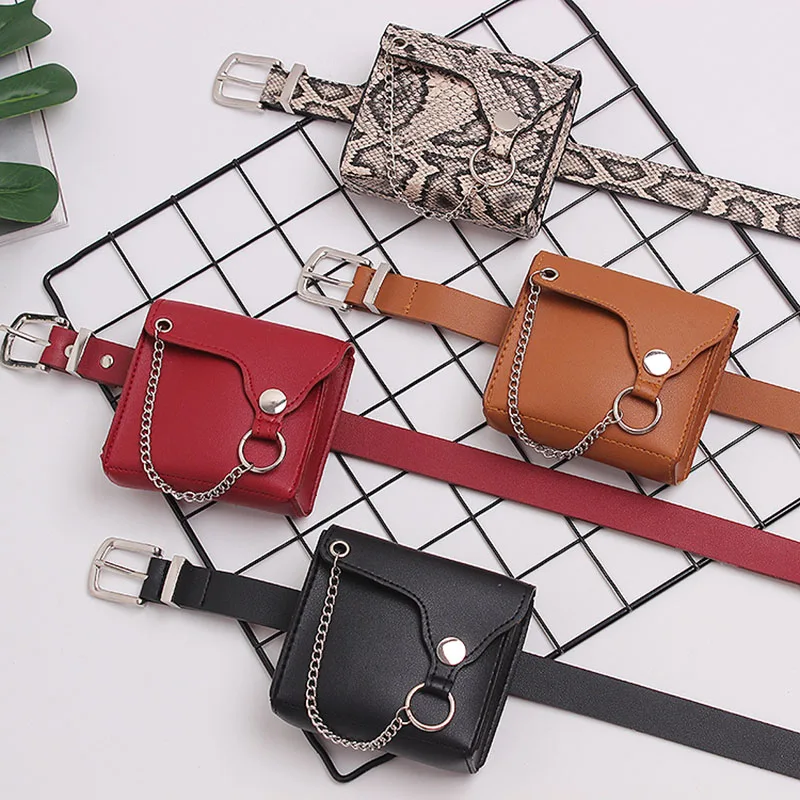Поясная мини сумка для женщин забавная сумочка из змеиной кожи маленький поясной