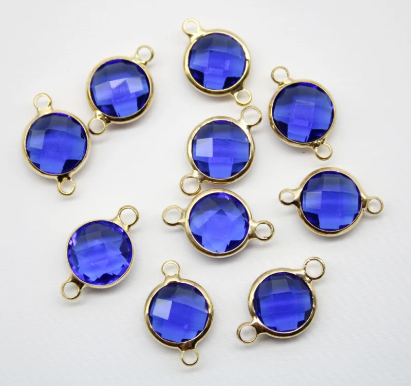 

10pcs Natural stone blue crystal stone pendants Connector Bracelet pendant for DIY Jewelry Making Bracelet Accessories