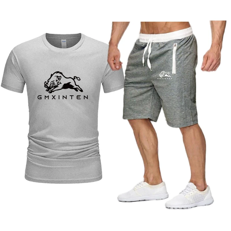 

Summer Men's Cotton T-Shirt And Shorts Two-Piece Suit Brand Clothing Casual Breathable Sports Suit