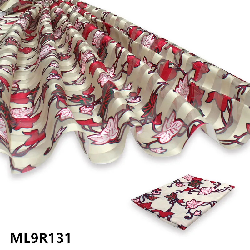 

LIULANZHI prints ribbon design flower decoration organza african ribbon fabric in fabric material 4 yards + 2 yards ML9R115-152